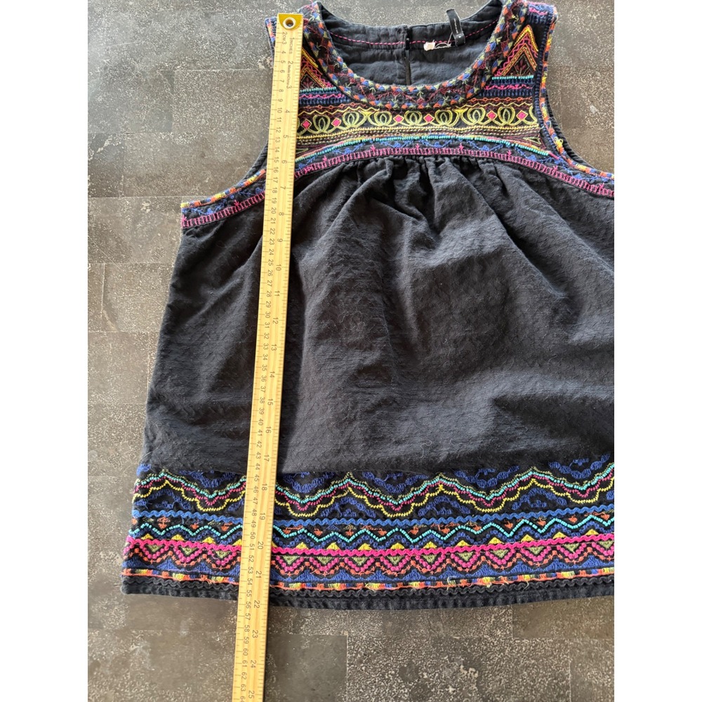 Anthropologie Akemi+Kin Mesa Black Embroidered Top Size 6 Boho Festival Peasant - Picture 9 of 9